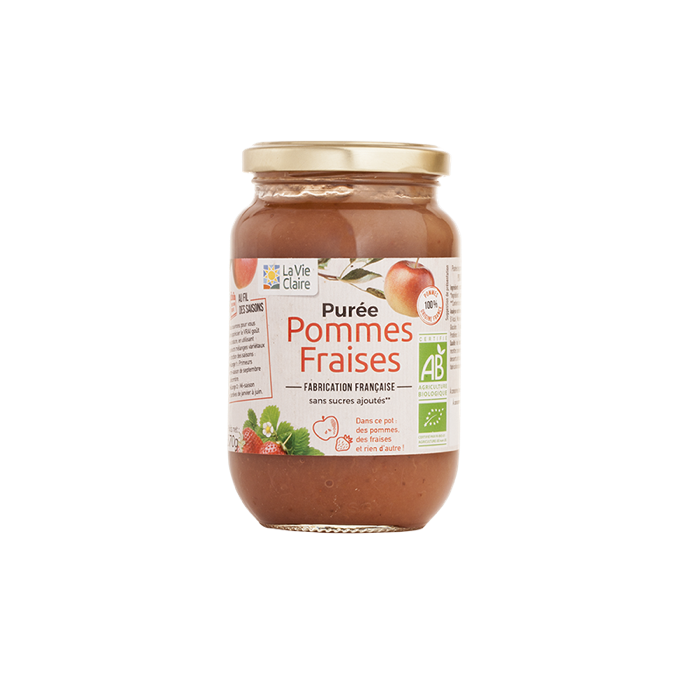 Purée pomme fraise sans sucre ajoutés 370g - La Vie Claire