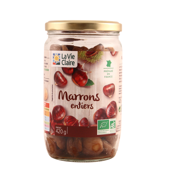 Marrons entiers bio au naturel 420g