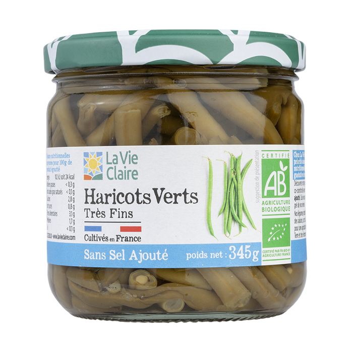 Haricots verts très fin sans sel 345g - La Vie Claire