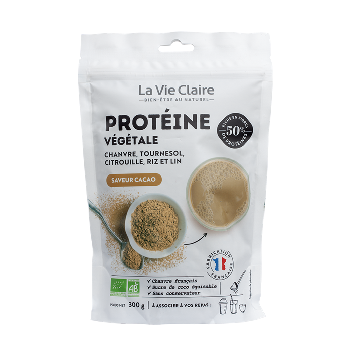 Cocoa-flavoured vegetable protein powder 300g - La Vie Claire