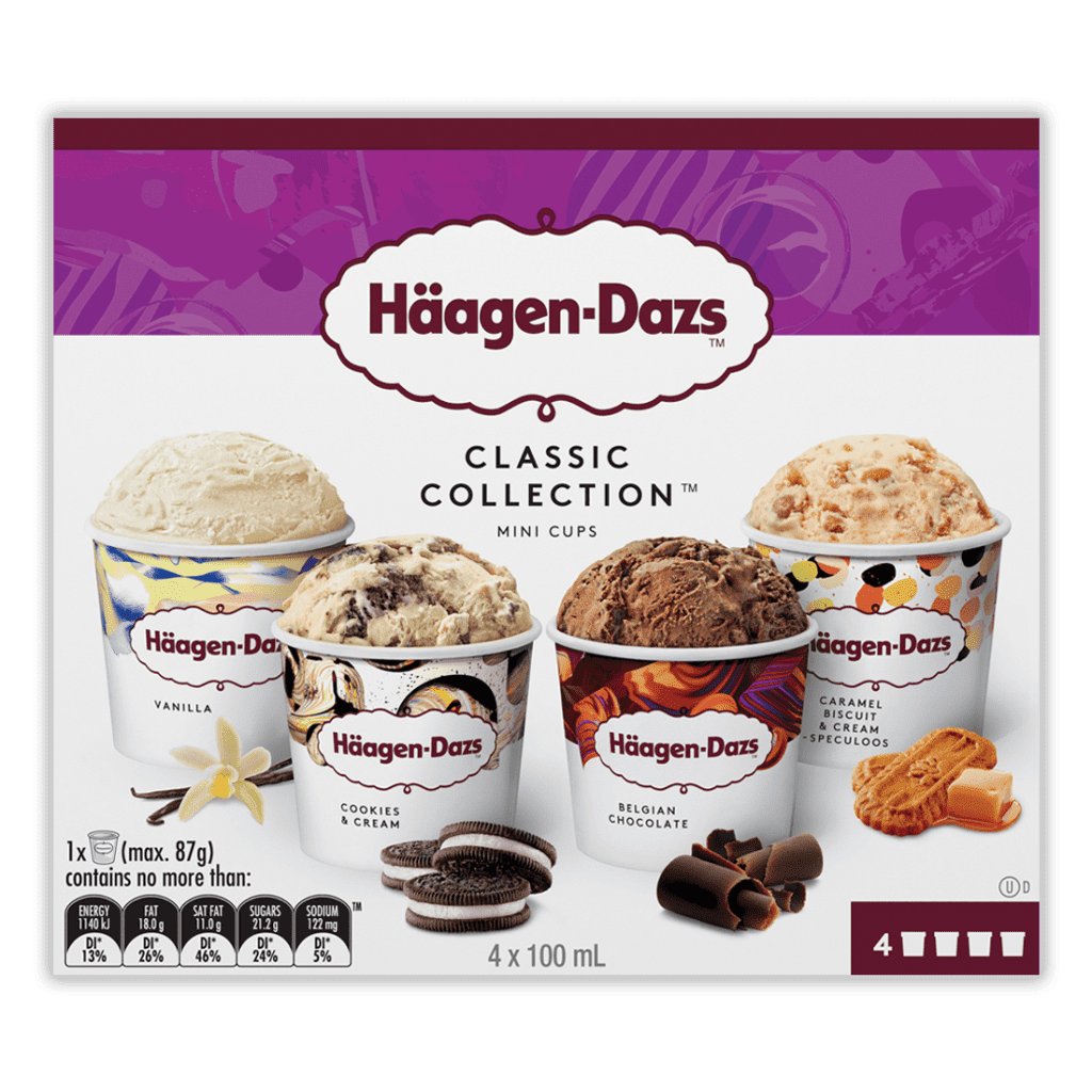 Häagen-Dazs Glace Classic Collection Mini Cups x 4 