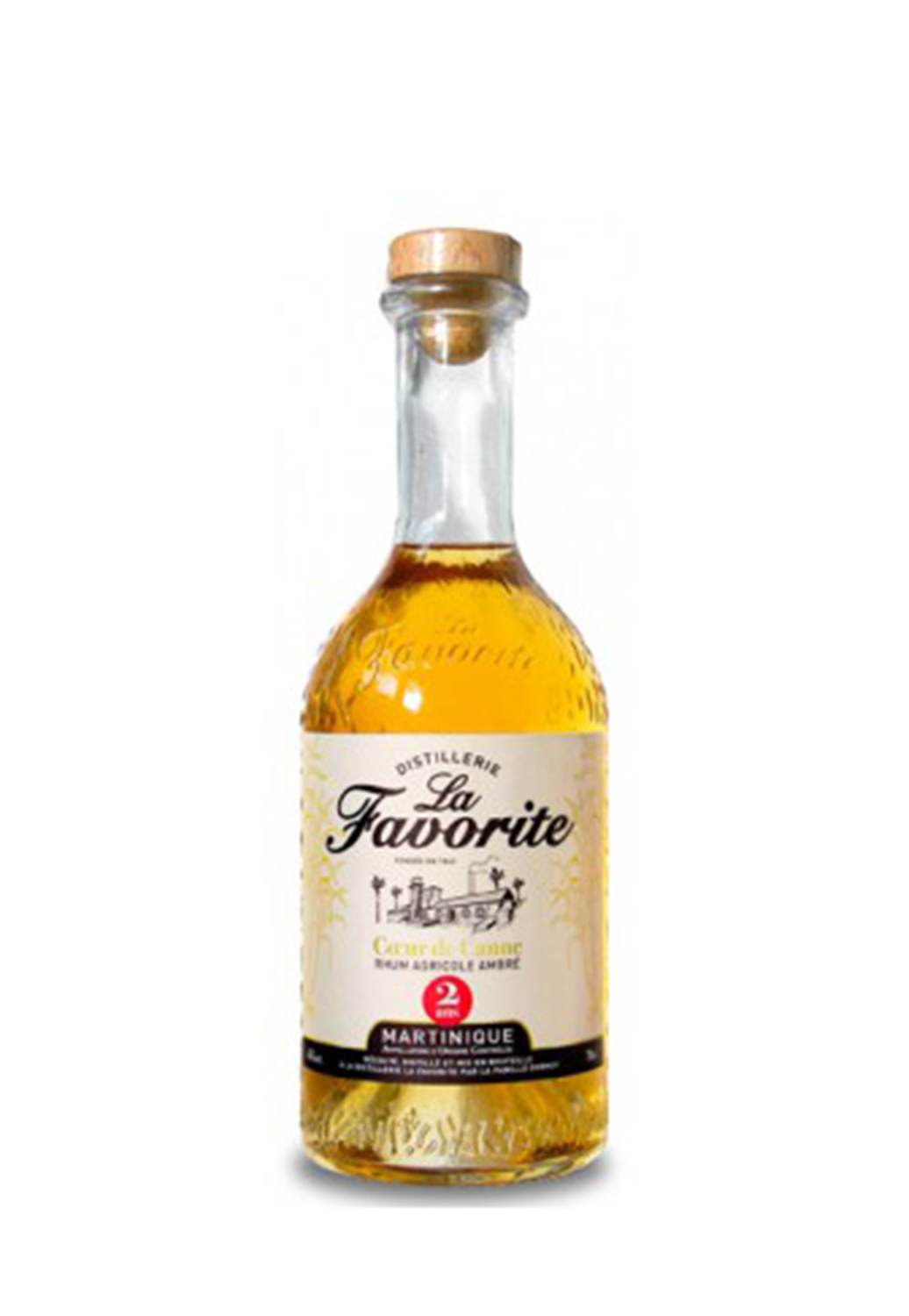 La favorite, rhum agricole martinique, 2 ans ambrÉ coeur de canne 45%, 100cl