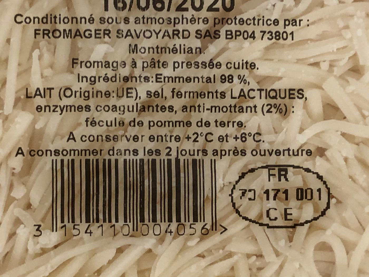 Emmental rapé au kg