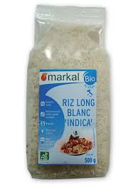 Markal organic indica long white rice 500g  