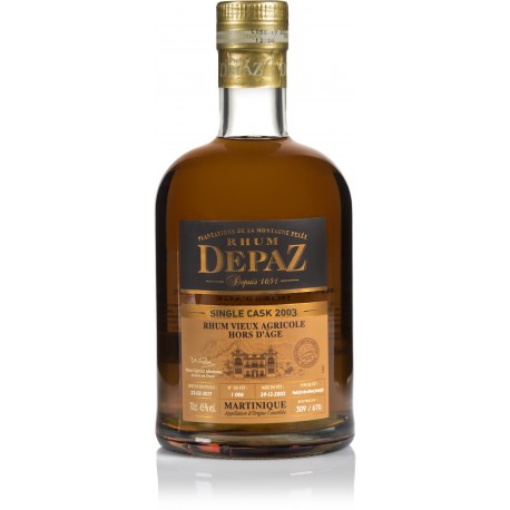 Depaz  rhum agricole single cask 2003 45%, 70cl, martinique