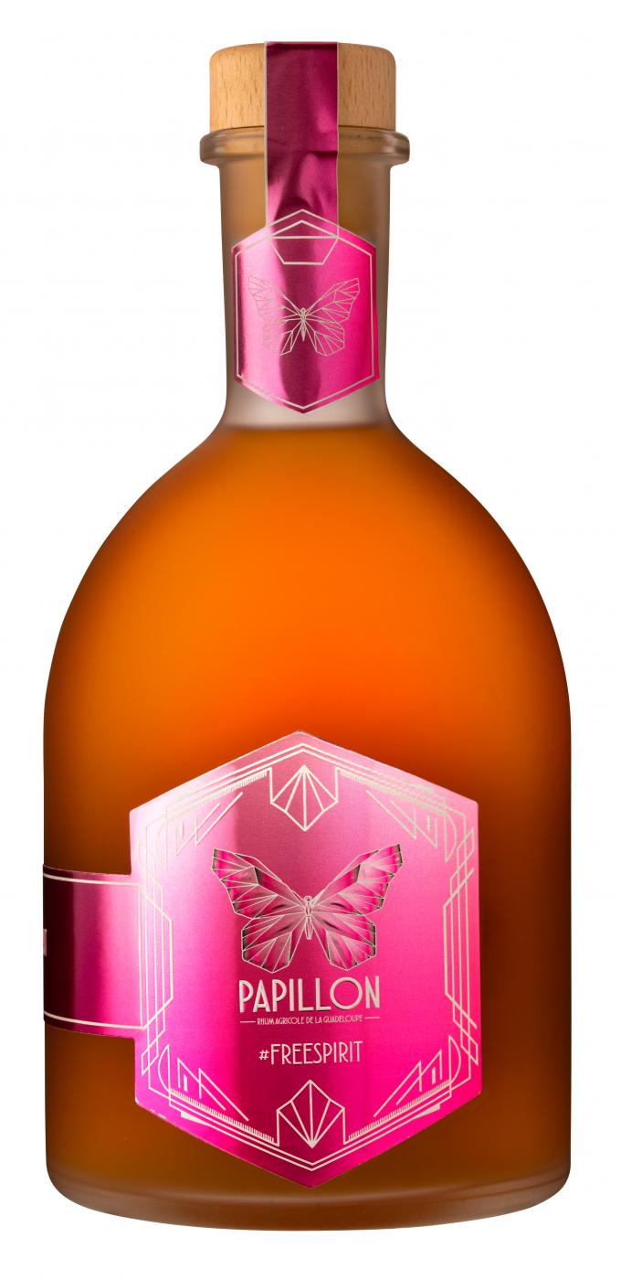 Papillon, rhum brun agricole, freespirit, 45%, guadeloupe, 70cl