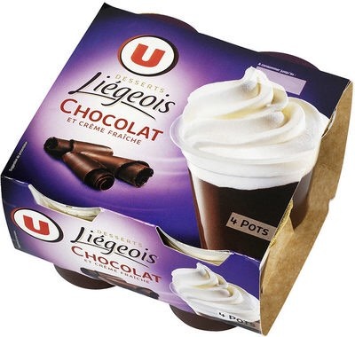 Dessert liégeois chocolat et crème fouettée U
