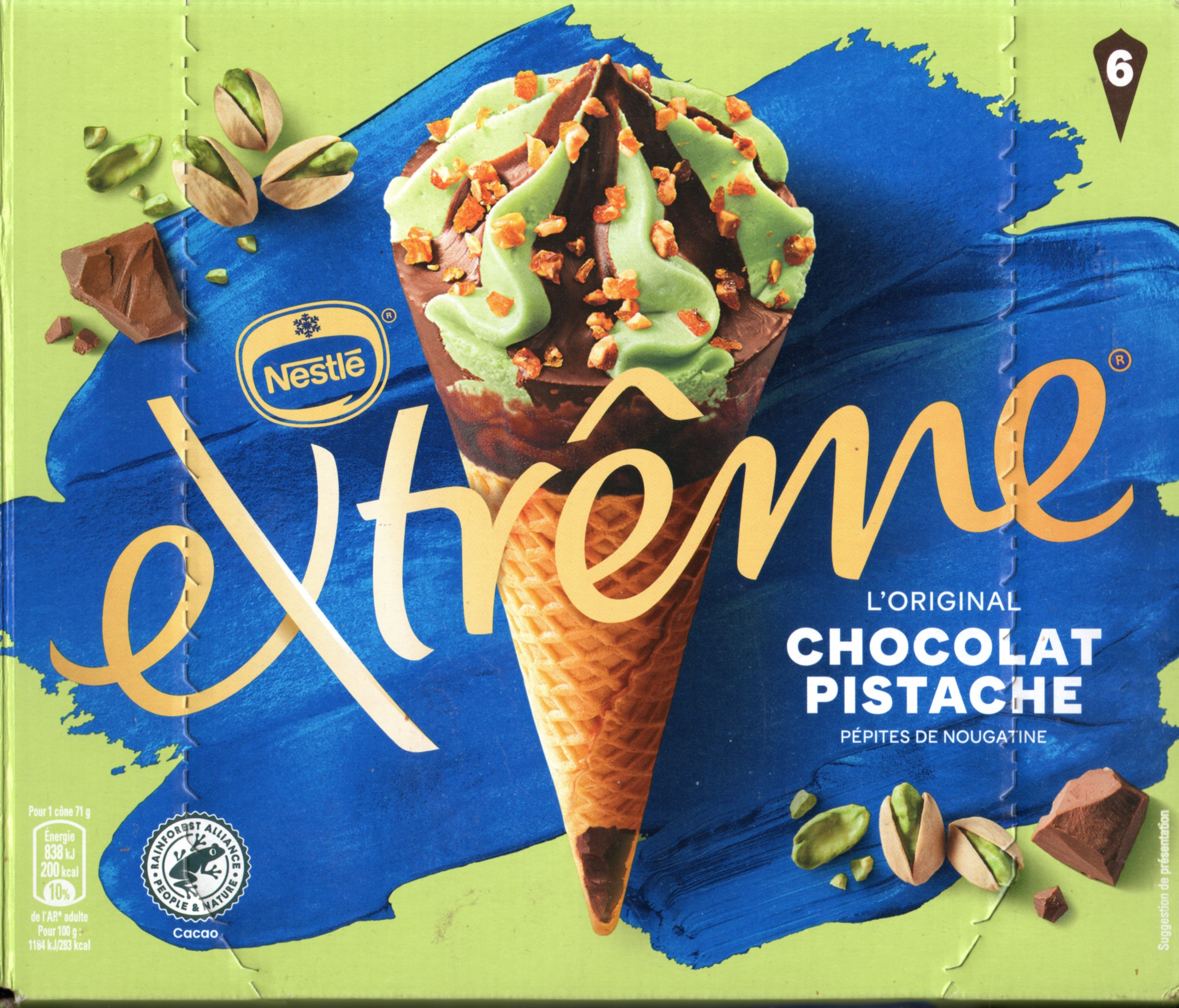 Cones glacés chocolat Pistache Nestlé 