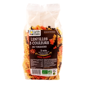 Lentilles 3 couleurs torsades 225g