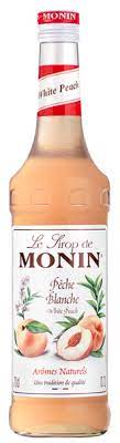 Monin sirop peche blanche 75 cl bout. verre