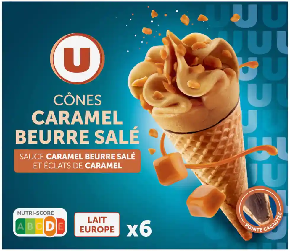Cônes glacés au caramel beurre salé U