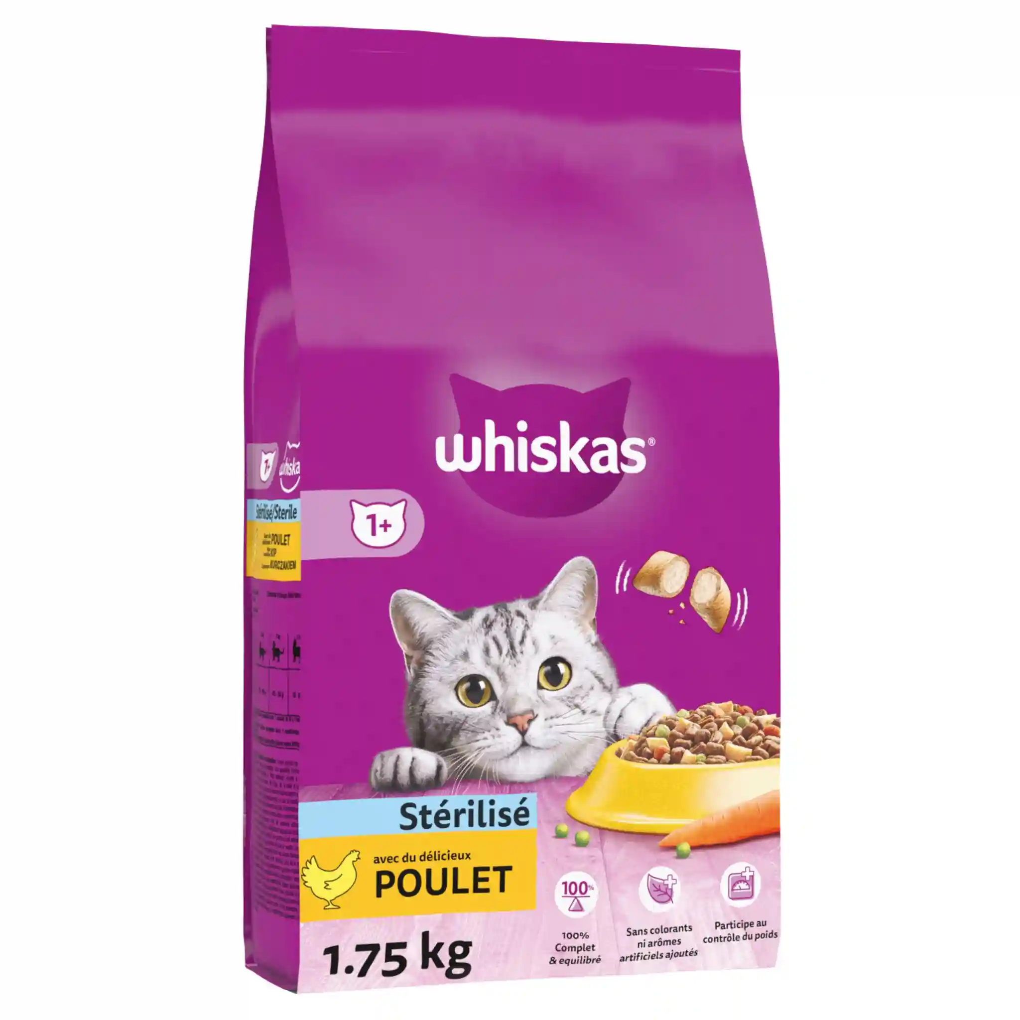 Croquettes chat stérilisé au poulet WHISKAS 